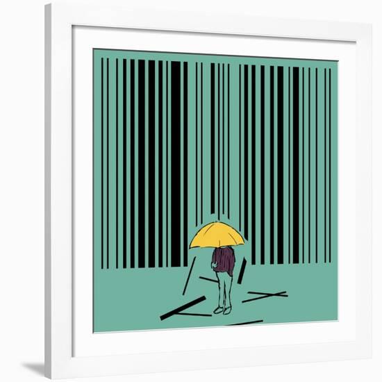 Barcode-kevin hill illustration-Framed Art Print