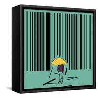 Barcode-kevin hill illustration-Framed Stretched Canvas