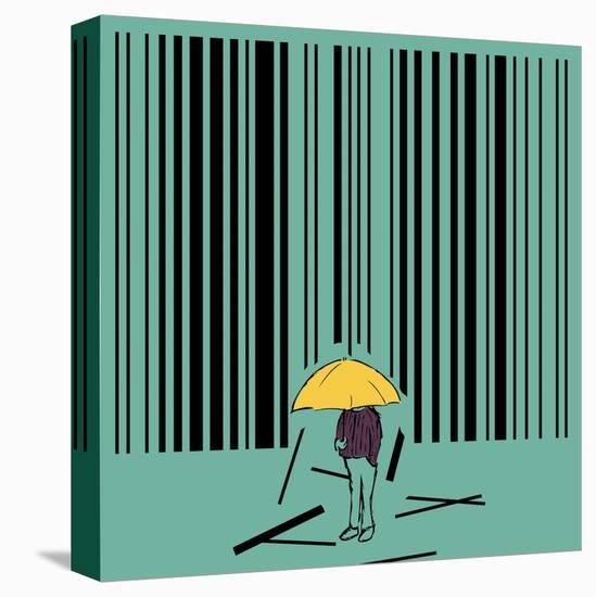 Barcode-kevin hill illustration-Stretched Canvas