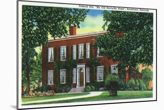 Bardstown, Kentucky - Exterior View of "My Old Kentucky Home" on Federal Hill, c.1939-Lantern Press-Mounted Art Print