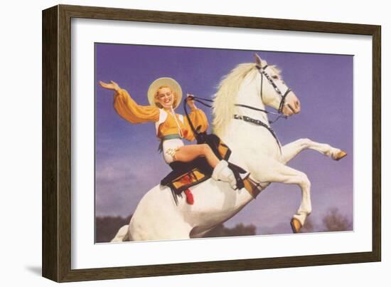 Bare-Legged Horsewoman-null-Framed Art Print