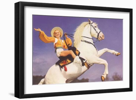 Bare-Legged Horsewoman-null-Framed Art Print