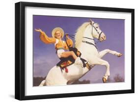 Bare-Legged Horsewoman-null-Framed Art Print