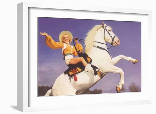 Bare-Legged Horsewoman-null-Framed Art Print