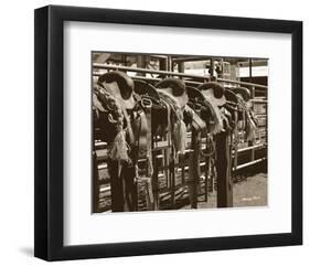 Bareback Saddles-Barry Hart-Framed Art Print