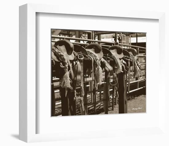 Bareback Saddles-Barry Hart-Framed Art Print