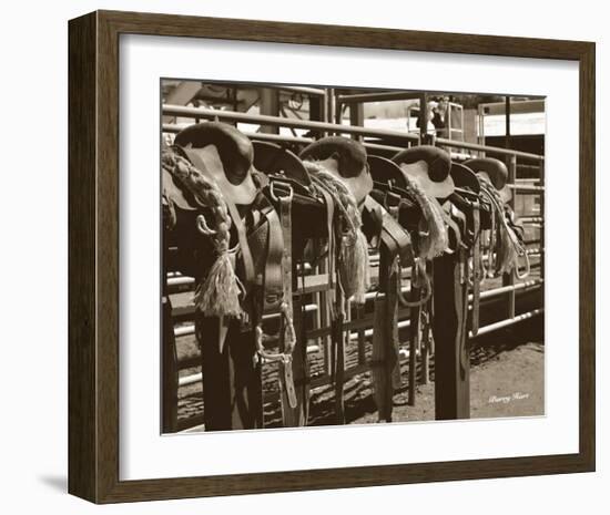 Bareback Saddles-Barry Hart-Framed Art Print