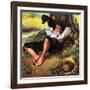 Barefoot Boy Daydreaming-Norman Rockwell-Framed Giclee Print