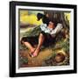 Barefoot Boy Daydreaming-Norman Rockwell-Framed Giclee Print