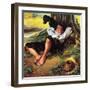 Barefoot Boy Daydreaming-Norman Rockwell-Framed Giclee Print