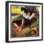 Barefoot Boy Daydreaming-Norman Rockwell-Framed Giclee Print