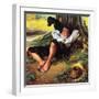 Barefoot Boy Daydreaming-Norman Rockwell-Framed Giclee Print