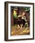 Barefoot Boy Playing Flute-Norman Rockwell-Framed Giclee Print