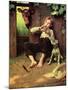 Barefoot Boy Playing Flute-Norman Rockwell-Mounted Giclee Print