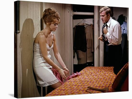 BAREFOOT IN THE PARK, 1967 directed by GENE SACHS Jane Fonda and Robert Redford (photo)-null-Stretched Canvas