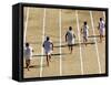 Barefoot Runners Wearing Tunics-null-Framed Stretched Canvas