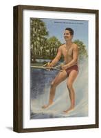 Barefoot Water Skier, Florida-null-Framed Art Print