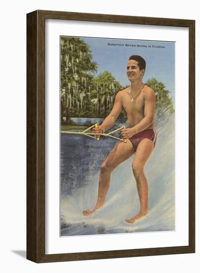 Barefoot Water Skier, Florida-null-Framed Art Print