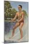 Barefoot Water Skier, Florida-null-Mounted Art Print