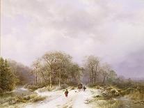 Figures in a Winter Landscape, 1842-Barend Cornelis Koekkoek-Giclee Print