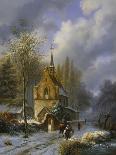 Travellers on a Path at Sunset-Barend Cornelis Koekkoek-Giclee Print