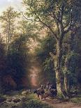 Wooded Landscape with Peasants-Barend Cornelis Koekkoek-Giclee Print