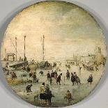 Landscape with Skaters and Sleighs-Barent Avercamp-Giclee Print
