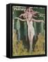 Barfoot Showgirl Dancing an Underwater Dance - Not Quite a Mermaid, More of an Octopus!-null-Framed Stretched Canvas