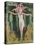 Barfoot Showgirl Dancing an Underwater Dance - Not Quite a Mermaid, More of an Octopus!-null-Stretched Canvas