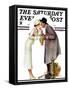 "Bargaining with Antique Dealer" Saturday Evening Post Cover, May 19,1934-Norman Rockwell-Framed Stretched Canvas