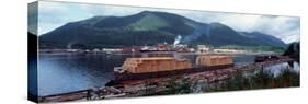 Barge at a Lumber Mill on a Lake, Ketchikan, Alaska, USA-null-Stretched Canvas