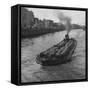 Barge "Castlenock", the "Guinness Navy", Sailing Down River Liffey with Hogsheads of Guinness Stout-David Scherman-Framed Stretched Canvas