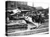 Barge Family on a Dumpy Barge, London, C1905-null-Stretched Canvas