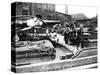 Barge Family on a Dumpy Barge, London, C1905-null-Stretched Canvas