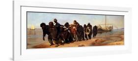 Barge Haulers on the Volga, 1872-1873-Ilya Yefimovich Repin-Framed Giclee Print