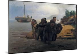 Barge Haulers Wading-Ilya Yefimovich Repin-Mounted Art Print