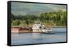 Barge on the River 2-Jai Johnson-Framed Stretched Canvas