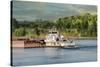 Barge on the River 2-Jai Johnson-Stretched Canvas