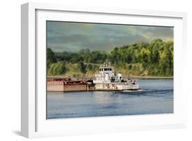 Barge on the River 2-Jai Johnson-Framed Giclee Print