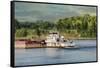 Barge on the River 2-Jai Johnson-Framed Stretched Canvas