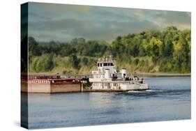 Barge on the River 2-Jai Johnson-Stretched Canvas