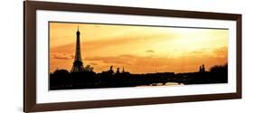 Barge on the River Seine with Views of the Eiffel Tower and Alexandre III Bridge - Paris - France-Philippe Hugonnard-Framed Photographic Print