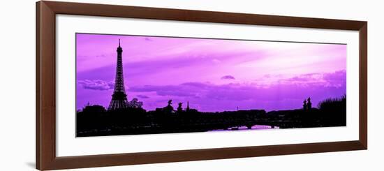 Barge on the River Seine with Views of the Eiffel Tower and Alexandre III Bridge - Paris - France-Philippe Hugonnard-Framed Photographic Print