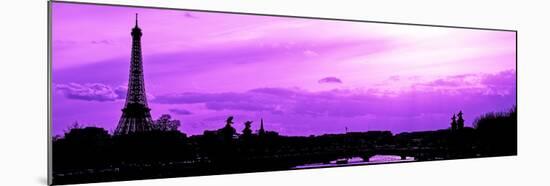 Barge on the River Seine with Views of the Eiffel Tower and Alexandre III Bridge - Paris - France-Philippe Hugonnard-Mounted Photographic Print