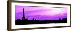 Barge on the River Seine with Views of the Eiffel Tower and Alexandre III Bridge - Paris - France-Philippe Hugonnard-Framed Photographic Print