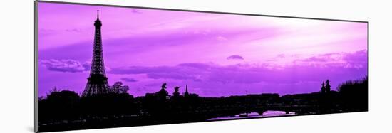 Barge on the River Seine with Views of the Eiffel Tower and Alexandre III Bridge - Paris - France-Philippe Hugonnard-Mounted Photographic Print