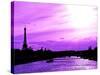 Barge on the River Seine with Views of the Eiffel Tower and Alexandre III Bridge - Paris - France-Philippe Hugonnard-Stretched Canvas