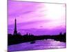 Barge on the River Seine with Views of the Eiffel Tower and Alexandre III Bridge - Paris - France-Philippe Hugonnard-Mounted Photographic Print