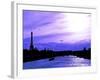 Barge on the River Seine with Views of the Eiffel Tower and Alexandre III Bridge - Paris - France-Philippe Hugonnard-Framed Photographic Print