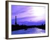 Barge on the River Seine with Views of the Eiffel Tower and Alexandre III Bridge - Paris - France-Philippe Hugonnard-Framed Photographic Print